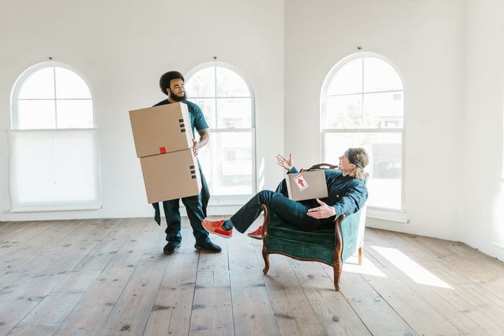 Movers carrying boxes during a local Luzerne County move